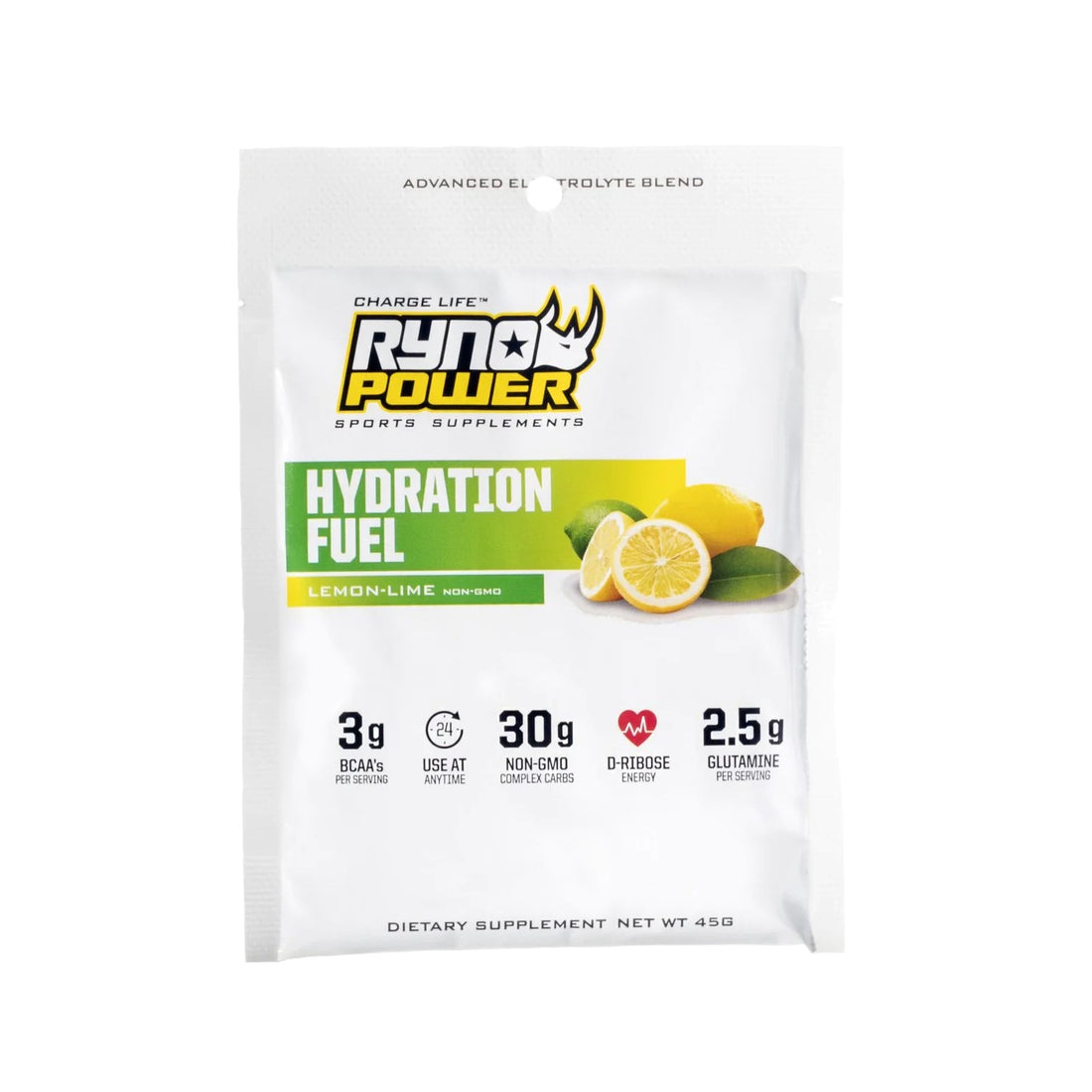 Ryno Power Hydration Fuel Electrolyte Drink Mix - Lemon Lime