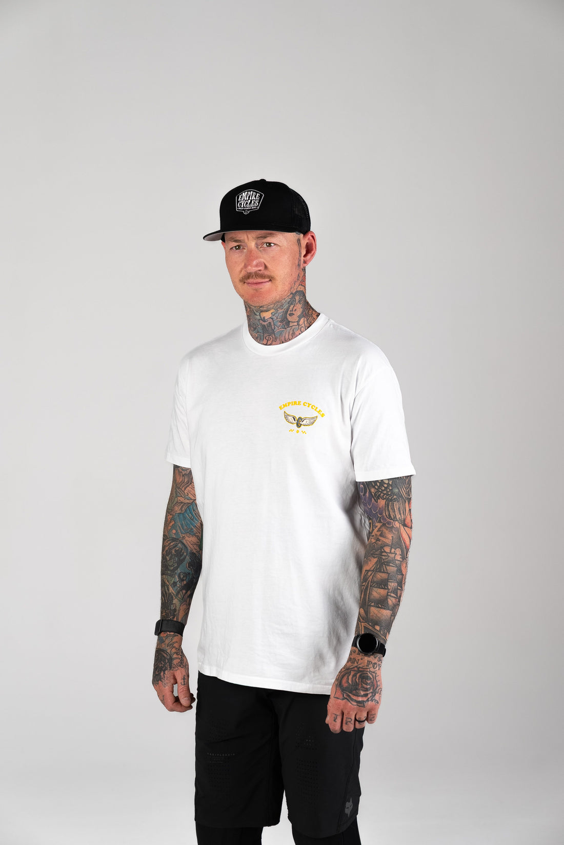 Empire Cycles Winged Wheel T Shirt White