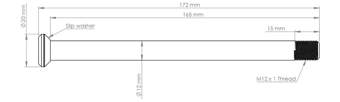 Burgtec Rear Thru Axle - Specialized 12mm x 172mm