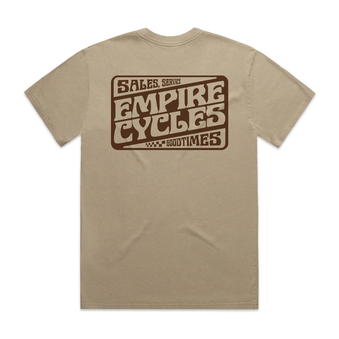 Empire Cycles 70s Badge T-Shirt Khaki