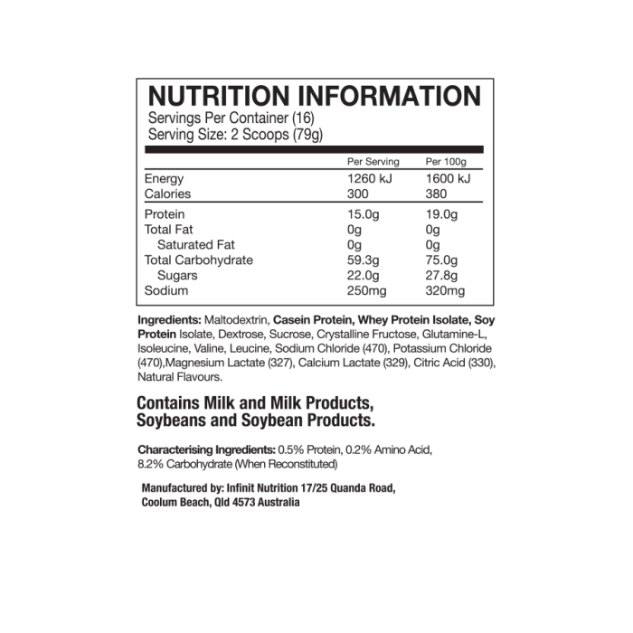 Infinit Nutrition Repair Post-Workout Protein Drink Mix - Chocolate