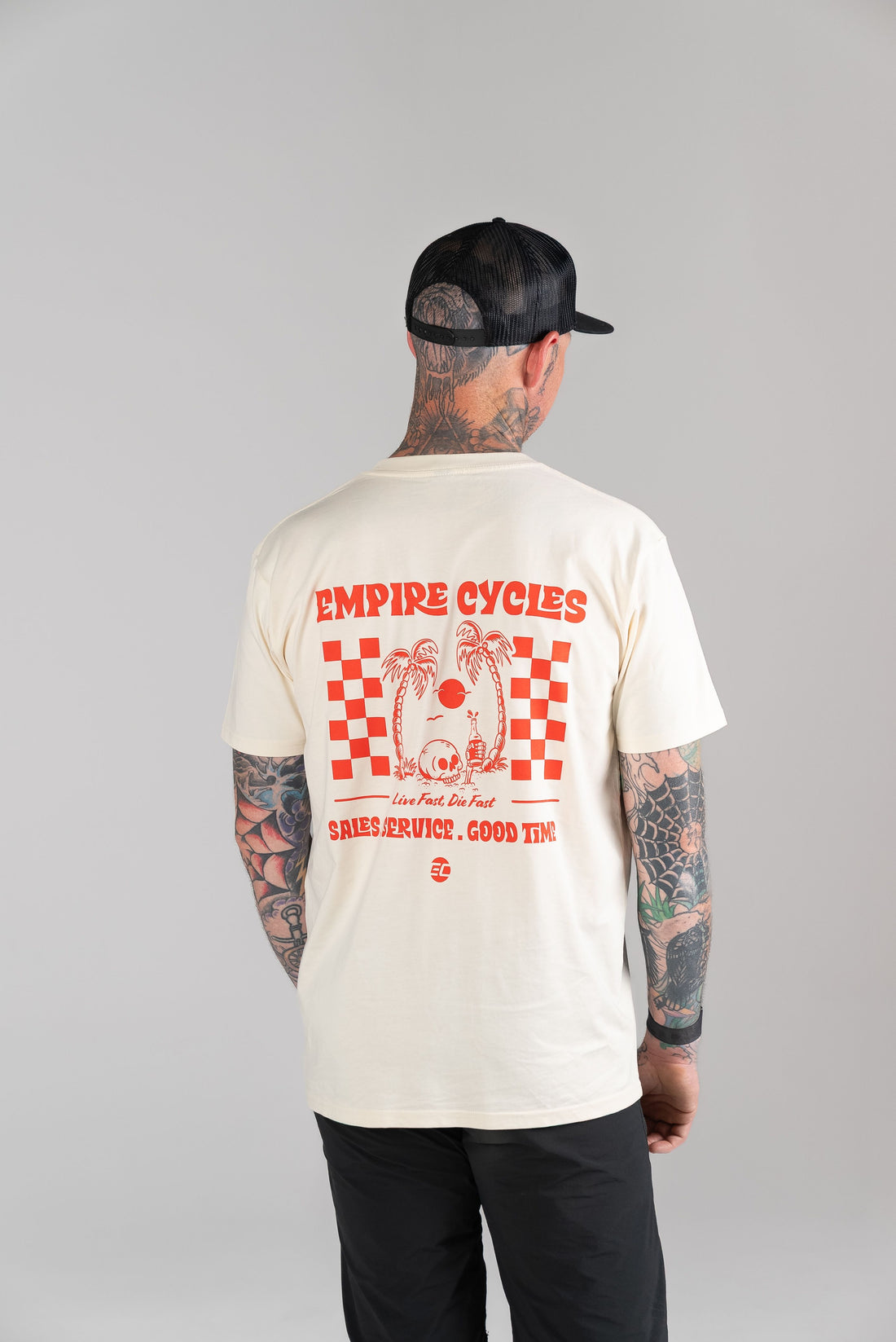 Empire Cycles Live Fast T Shirt Ecru