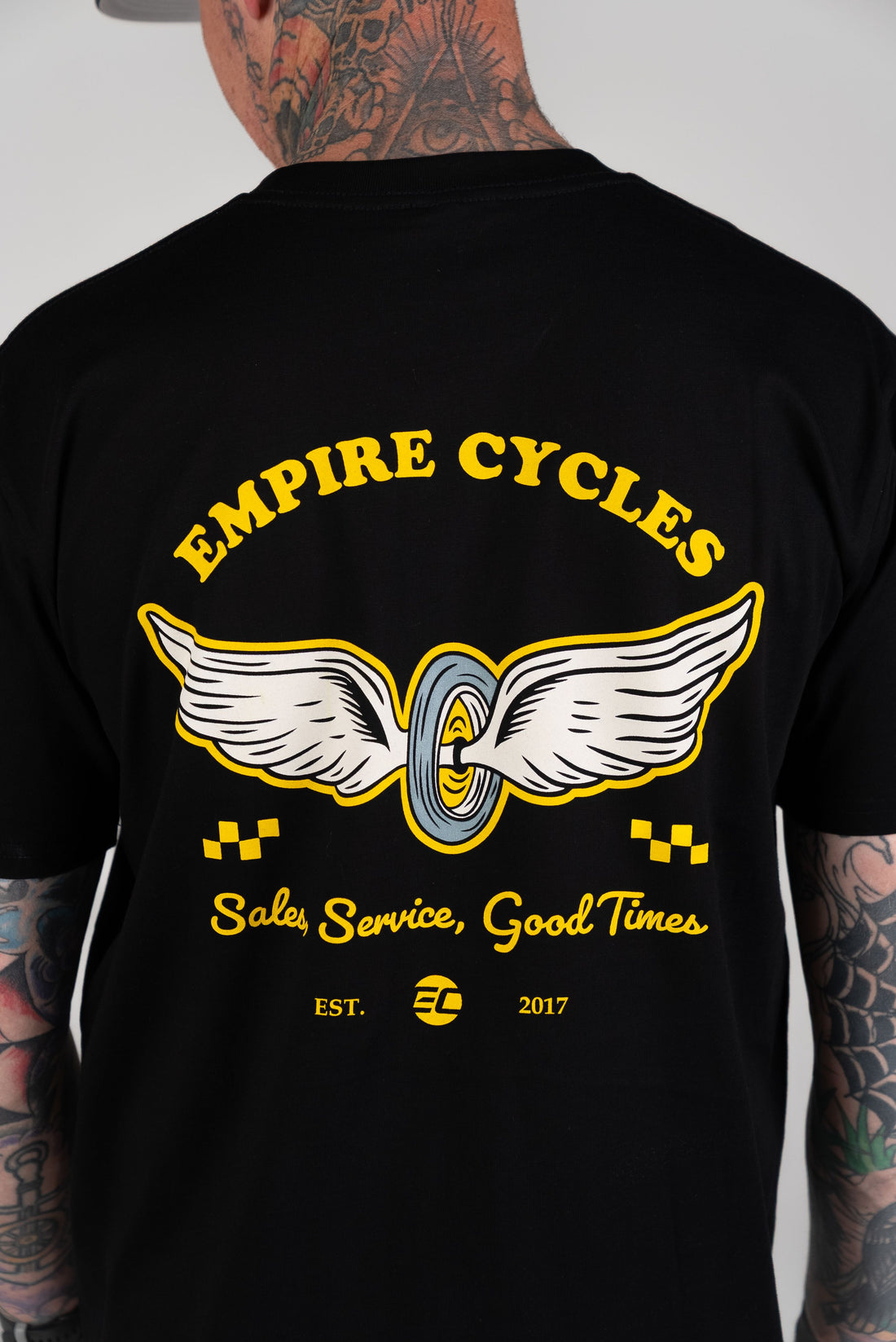 Empire Cycles Winged Wheel T Shirt Black